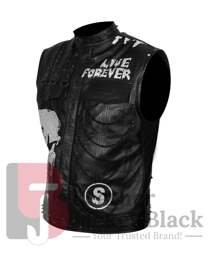 WWE Money In The Bank Damian Priest Black Leather Vest For Sale