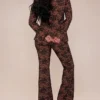WWE NXT 2025 Sarah Schreiber Red Carpet Lace Brown And Black Suit