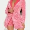 WWE NXT Sarah Schreiber Pink Sequin Blazer