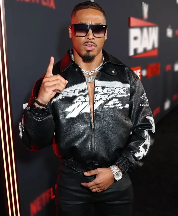 WWE RAW Event Carmelo Hayes Black Leather Jacket