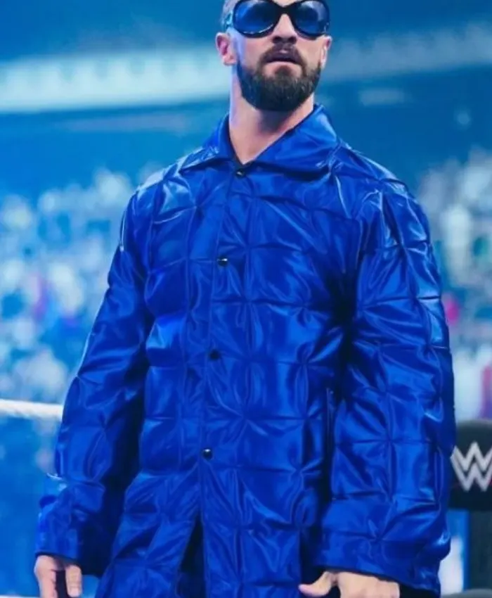 WWE Seth Rollins Blue Quilted Friday Night Suit