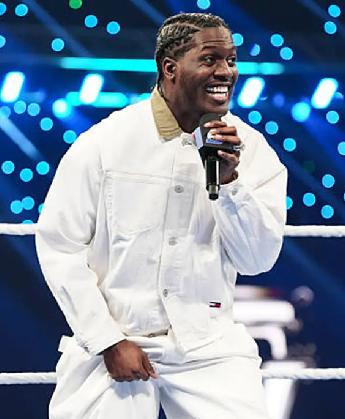 Alternative view of WWE SmackDown Lil Yachty White Cotton Jacket