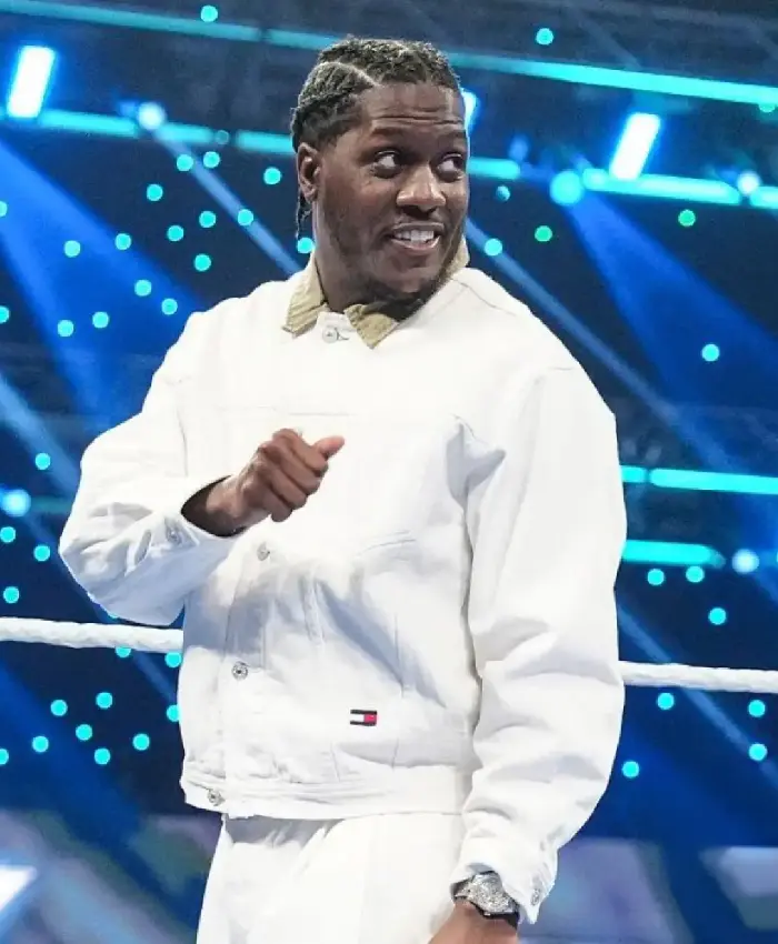 WWE SmackDown Lil Yachty White Cotton Jacket - Image 3