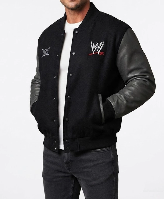 WWE SummerSlam x Ken Carson Black Varsity Jacket