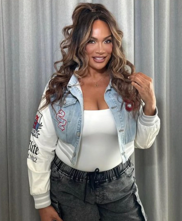 WWE Superstar Nia Jax Denim Crop Jacket - Image 3