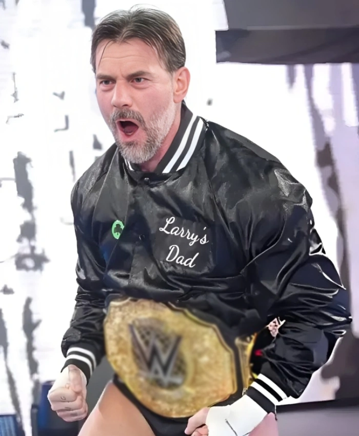WWE Survivor Series WarGames 2025 CM Punk Larrys Dad Black Jacket