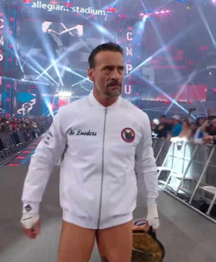 WWE WrestleMania 42 CM Punk Bo Lueders White Bomber Jacket