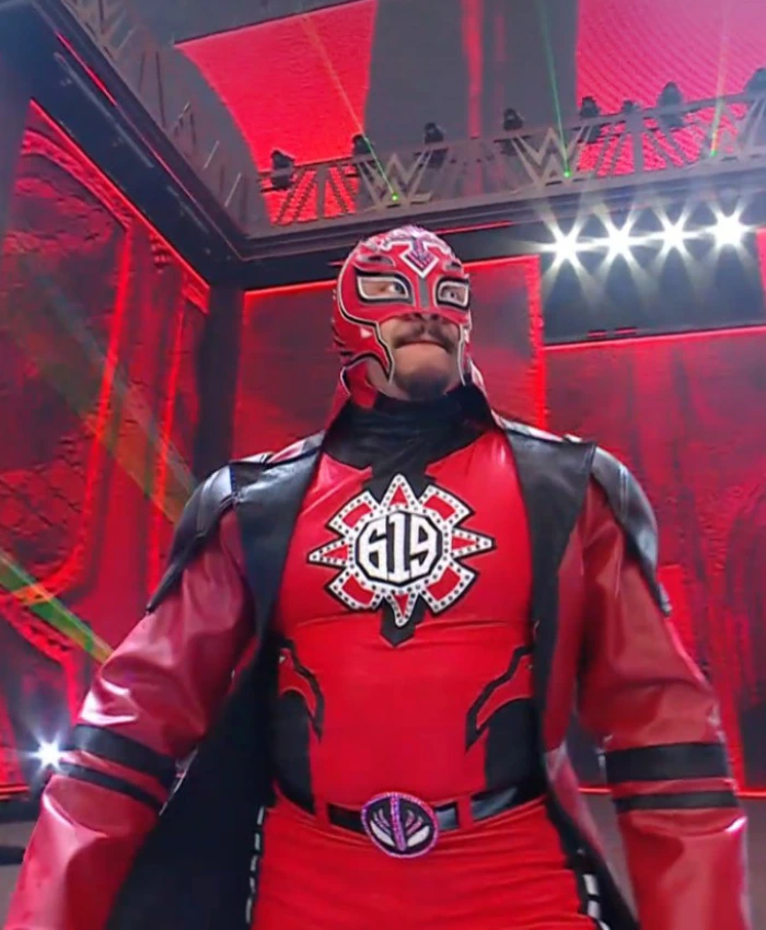 Alternative view of Rey Mysterio WrestleMania 42 Red Coat