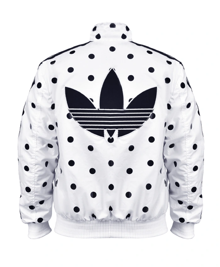White Adidas Track Polka Dots Jacket