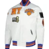 White New York Knicks 2x Finals Champions Mash Up Capsule Jacket