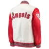 WhiteRed The Legend Los Angeles Angels Full Snap Satin Jacket