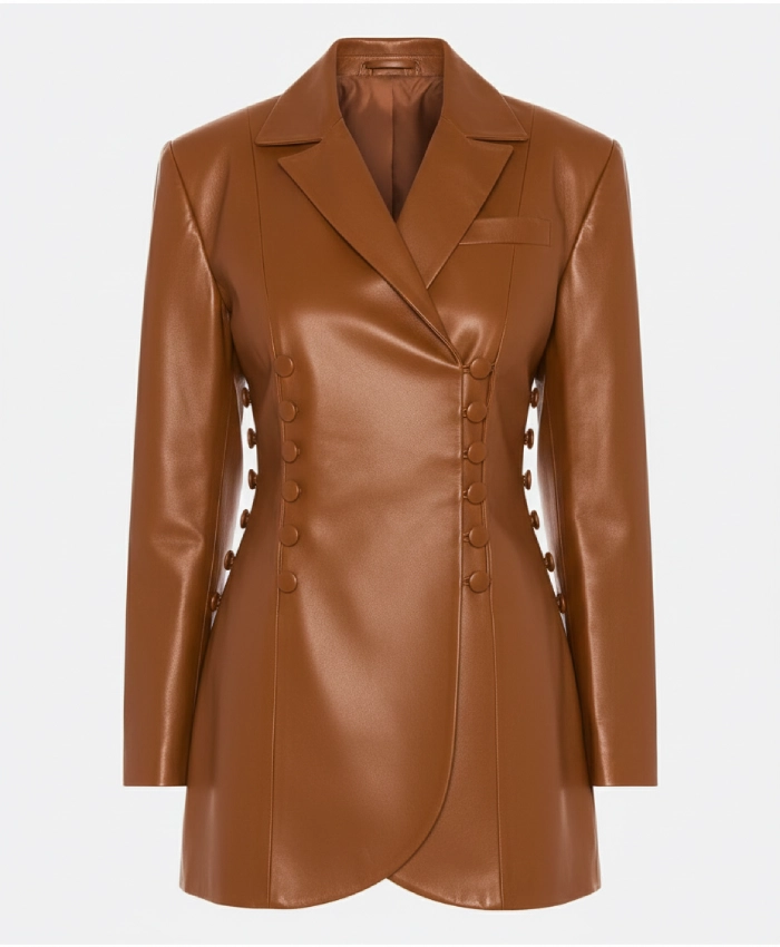 Will Trent S04 Amanda Wagner Brown Leather Blazer