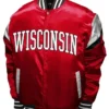 Wisconsin Badgers Power Red Satin Jacket