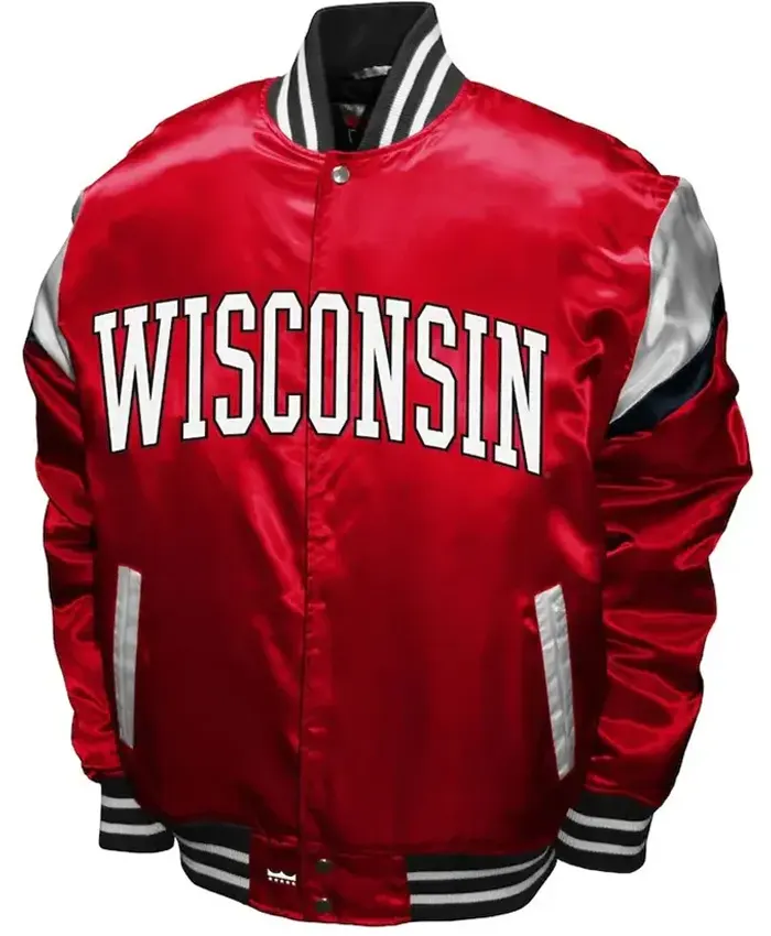 Wisconsin Badgers Power Red Satin Jacket