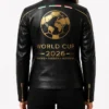Women FIFA World Cup 2026 Black Leather Jacket
