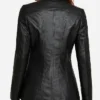 Women Marsha Black Leather Car Coat