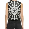 Women Supreme x Vanson Spider Web Leather Black Vest