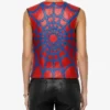 Women Supreme x Vanson Spider Web Leather Red Vest