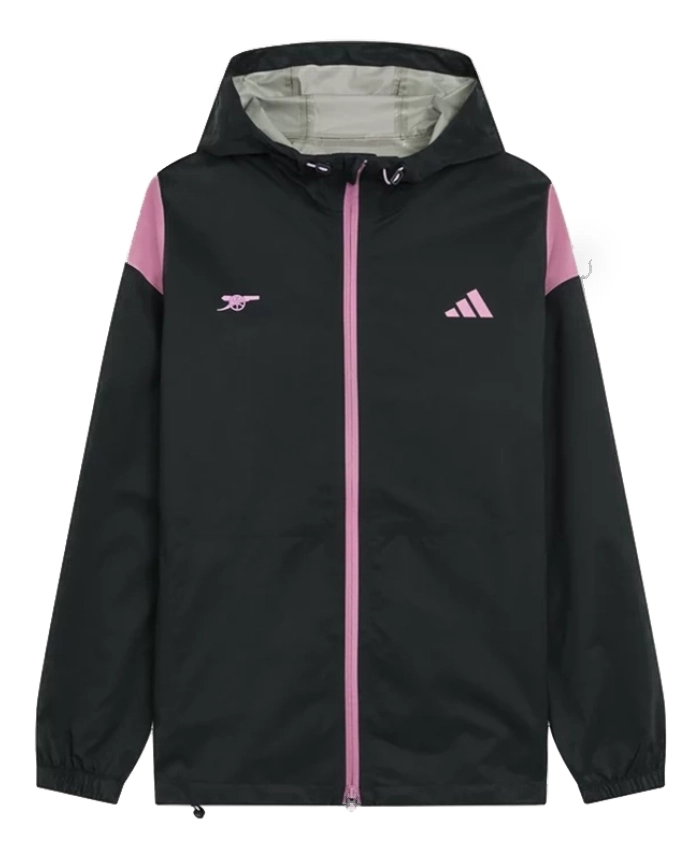 Womens Arsenal Adidas Golf Rain Black Hooded Jacket
