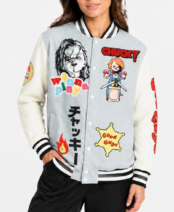 Womens Chucky Good Guys Wanna Play Grey Jacket