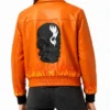 Womens Flame Skull Leather Jacket