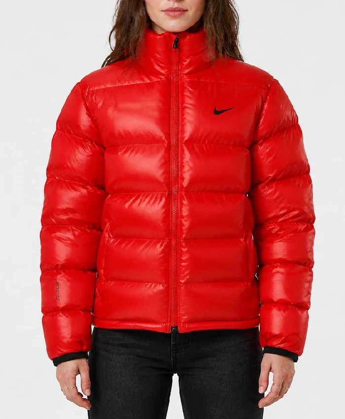 Womens Nike Drake Nocta Puffer Red Jacket