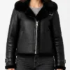 Womens Serinda Swan Reacher S02 Black Leather Jacket