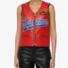 Womens Supreme x Vanson Spider Web Leather Red Vest
