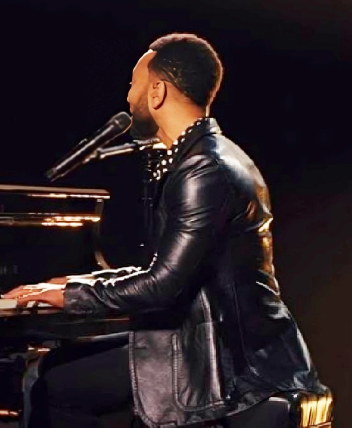 Words Music John Legend Black Leather Blazer