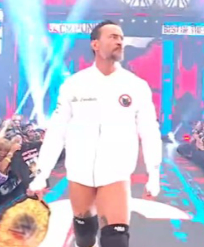 WrestleMania 42 CM Punk Bo Lueders Bomber White Jacket