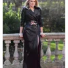 Wuthering Heights Event Emerald Fennell Leather Coat