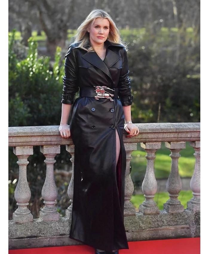 Wuthering Heights Event Emerald Fennell Leather Coat