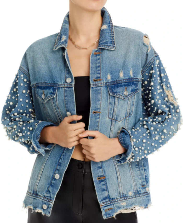 X Mayo Loot S03 Pearl Stud Sleeves Denim Jacket