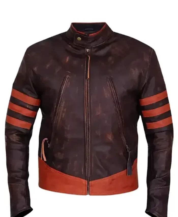 X Men Origins Wolverine Brown Leather Jacket