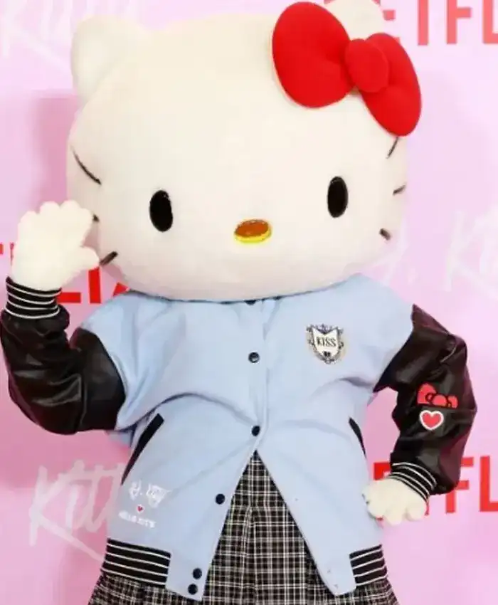 XO Kitty Blue And Black Wool Varsity Jacket