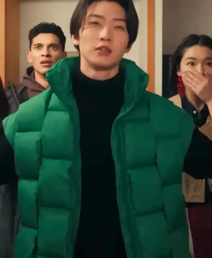 XO Kitty Min Ho Green Puffer Vest