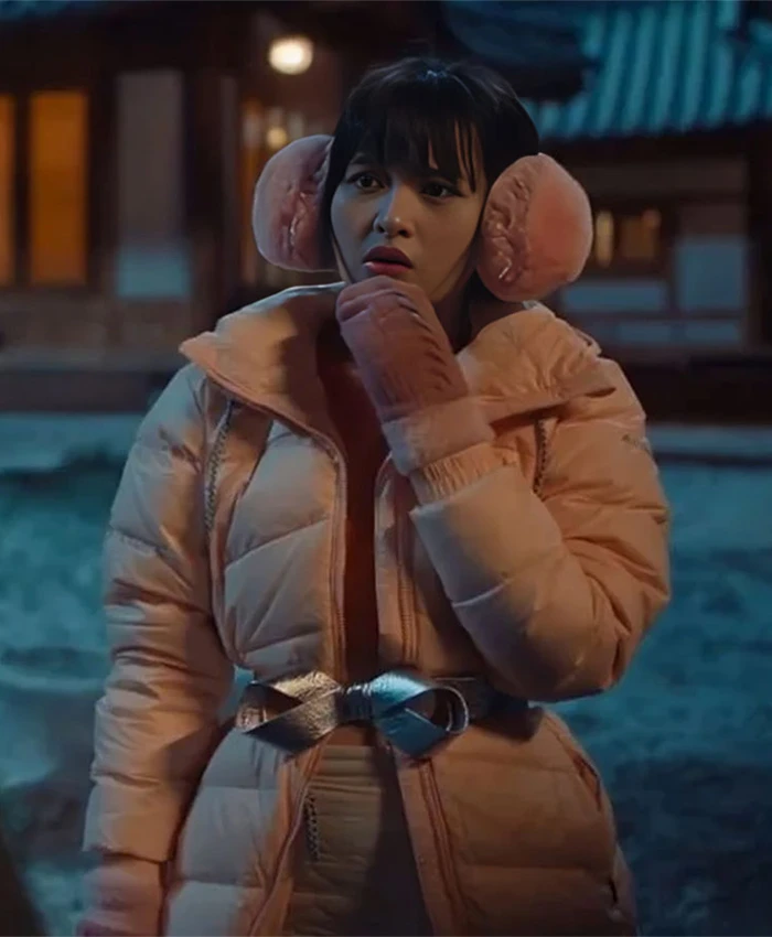 XO Kitty Ryu Han Bi Pink Puffer Coat