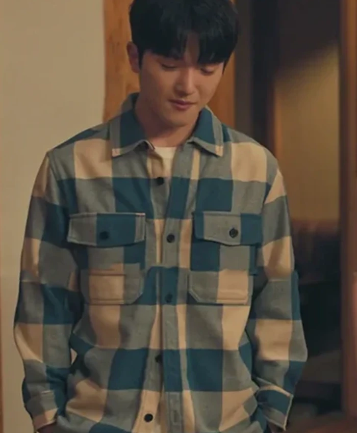 XO Kitty S02 Dae Blue Checkered Shirt