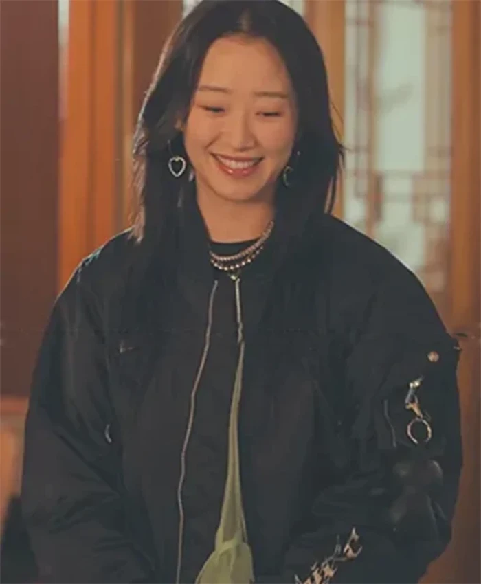 XO Kitty S02 Yuri Black Vintage Bomber Jacket