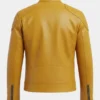 Yellow Leather Cafe Racer Jacket