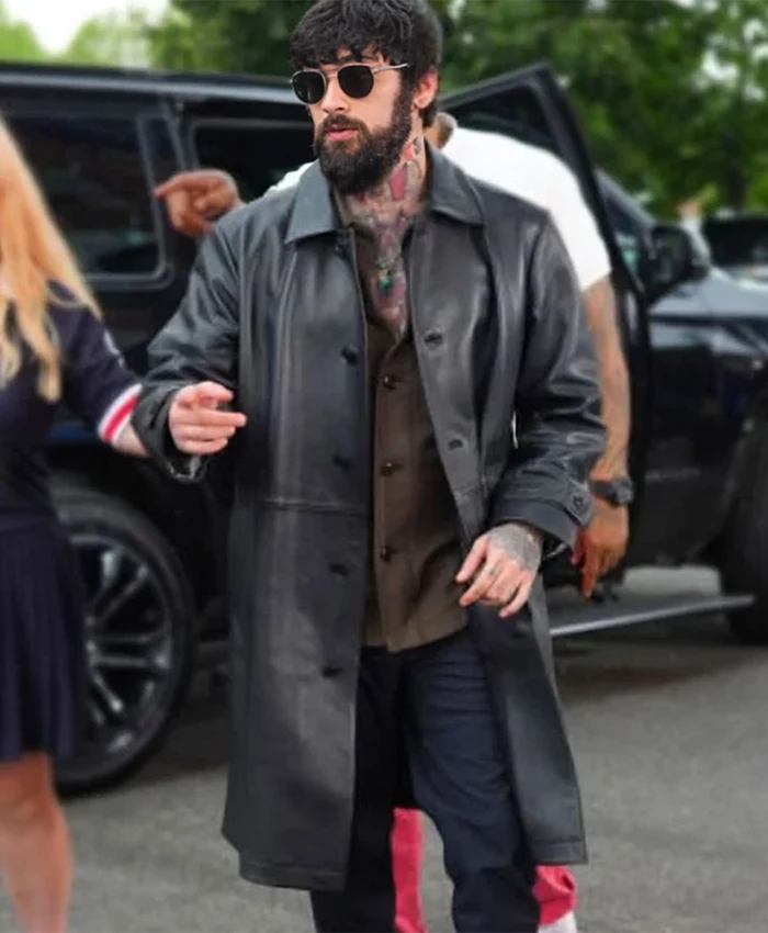 Zayn Malik US Open Leather Trench Coat