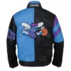 Back Image Of Charlotte Hornets Vintage Leather Zipper Jacket