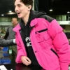 College Gameday Timothee Chalamet Pink Full Zip Jacket