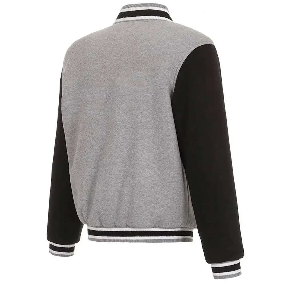 Dallas Mavericks Gray And Black Varsity Wool Jacket