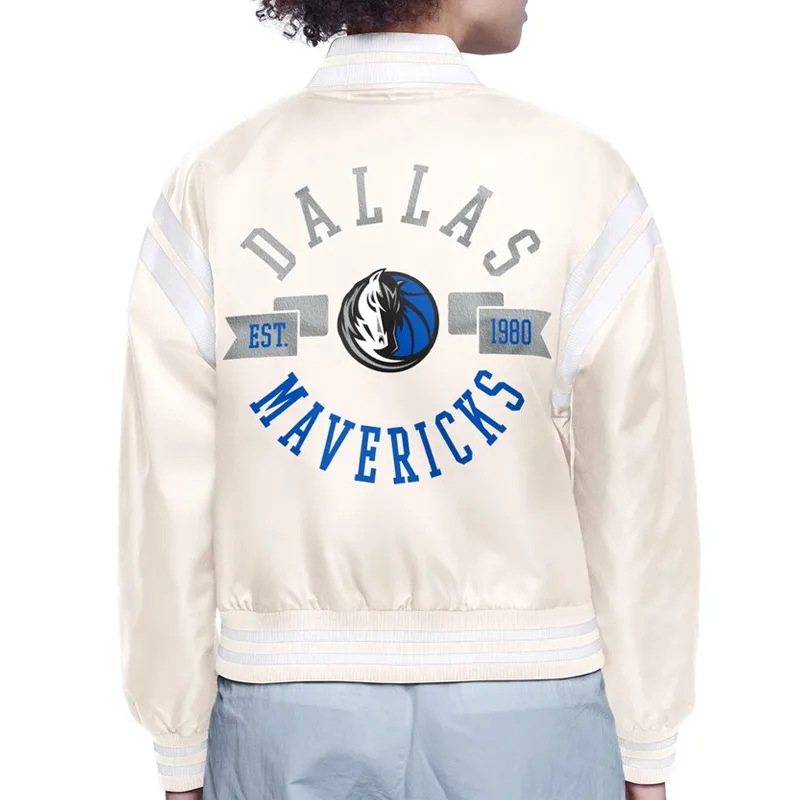 Dallas Mavericks Printed Logo Varsity Satin Jacket