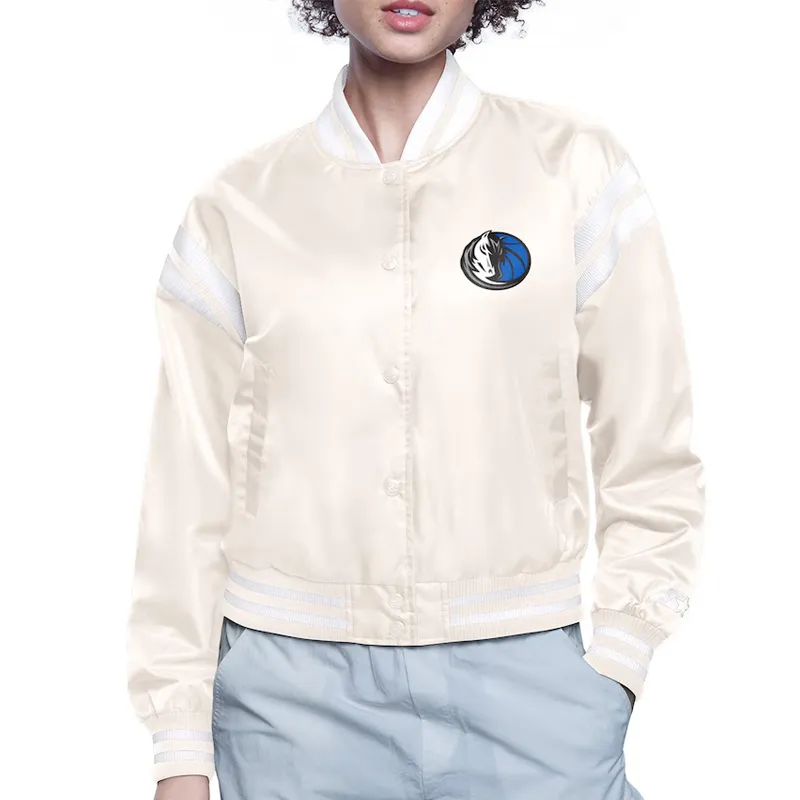 Dallas Mavericks Printed Logo White Jacket