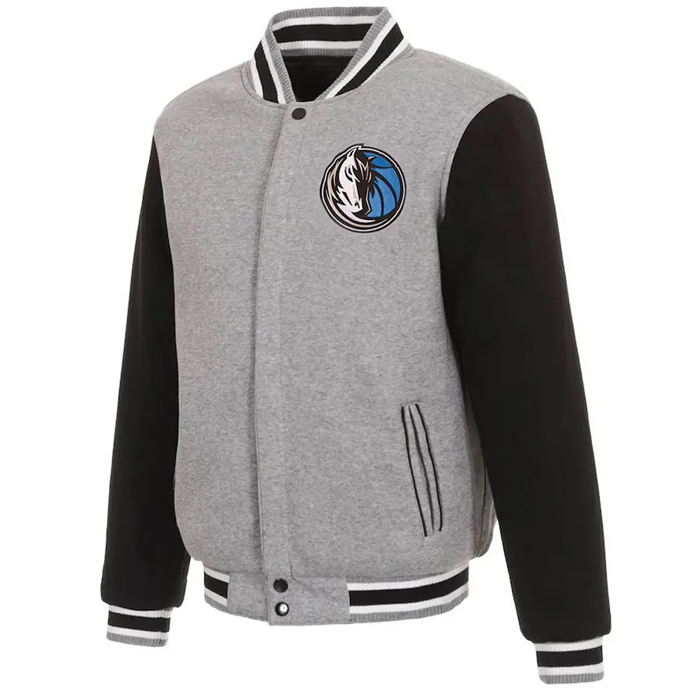 Dallas Mavericks Varsity Gray And Black Jacket