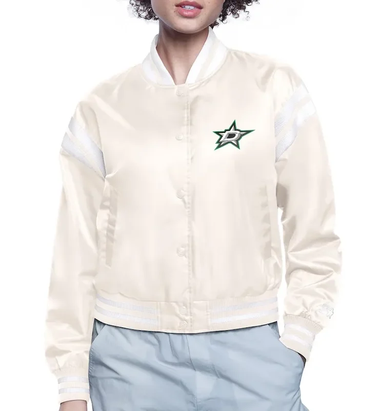 Dallas Stars Round Team Logo White Jacket