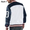 Detroit Tigers White And Blue Satin Jacket 1