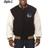 Domestic Golden State Warriors Black And White Varsity Jacket